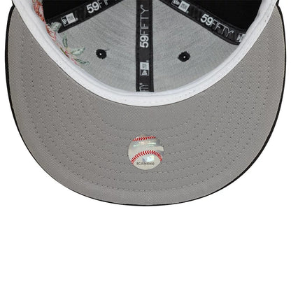 Pictured is this Chicago White Sox MLB Floral Black 59FIFTY Fitted Cap 2