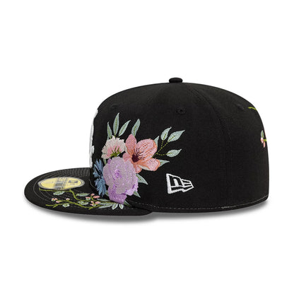 Pictured is this Chicago White Sox MLB Floral Black 59FIFTY Fitted Cap 6