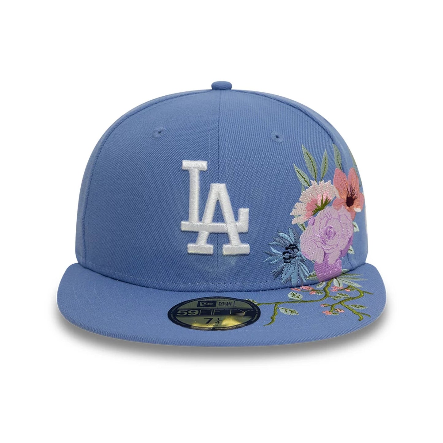 Pictured is this LA Dodgers MLB Floral Blue 59FIFTY Fitted Cap 3