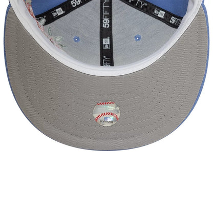 Pictured is this LA Dodgers MLB Floral Blue 59FIFTY Fitted Cap 5