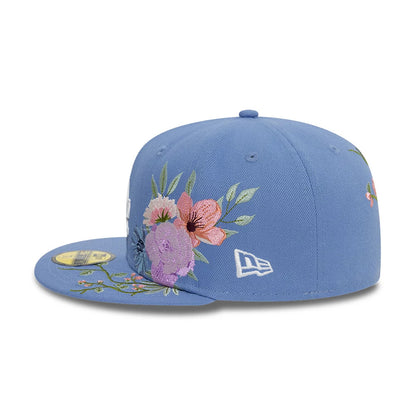 Pictured is this LA Dodgers MLB Floral Blue 59FIFTY Fitted Cap 6