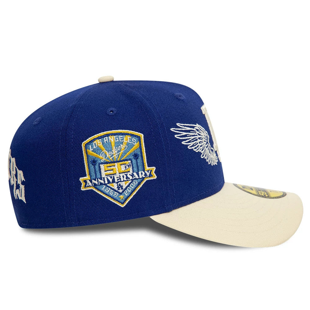 Pictured is this LA Dodgers MLB Team Wings Navy 59FIFTY Fitted Cap 6