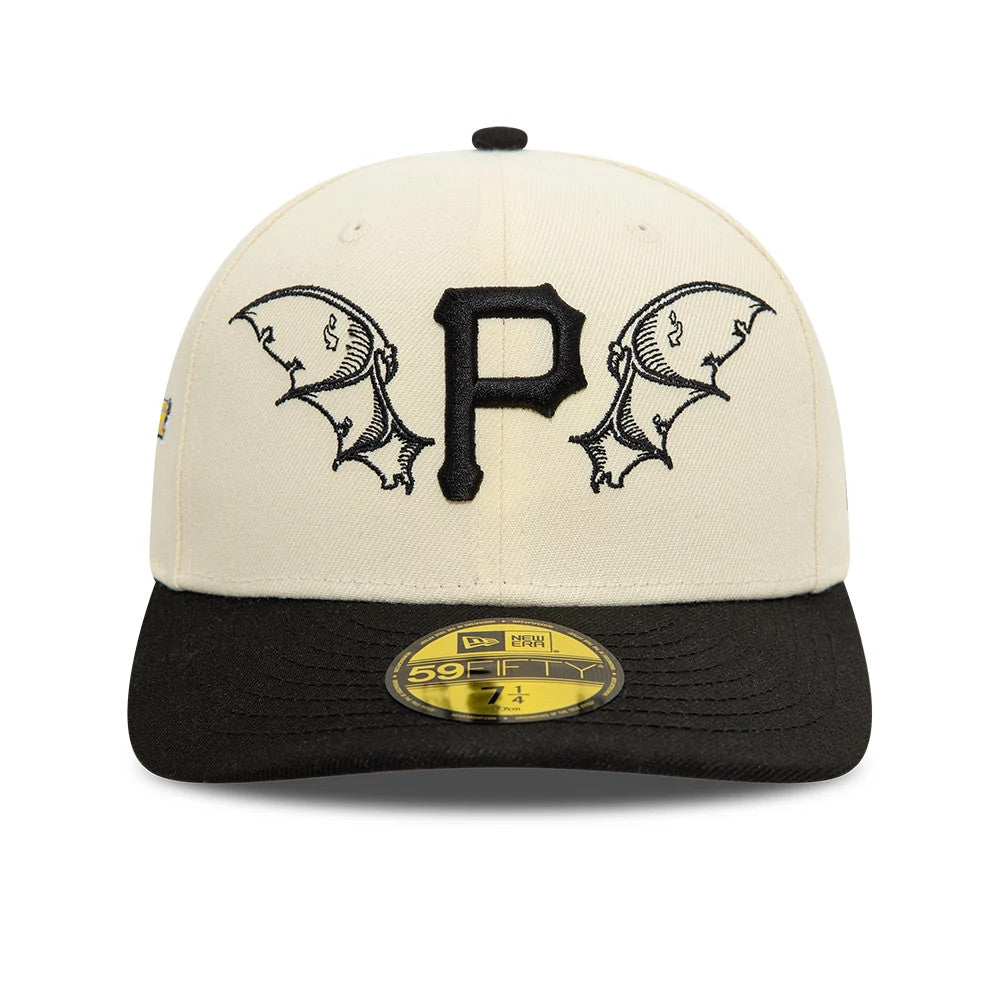 Pictured is this Pittsburgh Pirates MLB Team Wings Light Beige 59FIFTY Fitted Cap 3