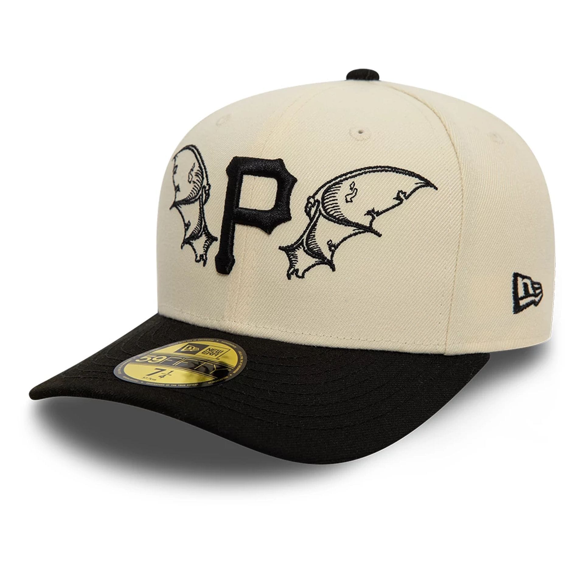 Pictured is this Pittsburgh Pirates MLB Team Wings Light Beige 59FIFTY Fitted Cap 5