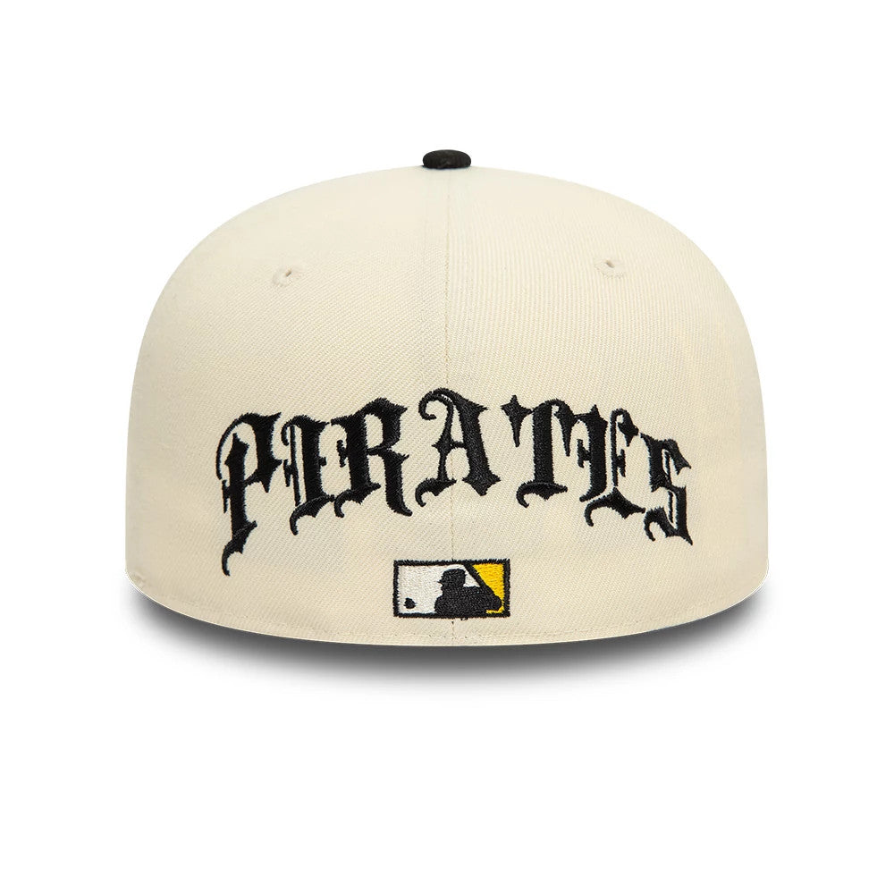 Pictured is this Pittsburgh Pirates MLB Team Wings Light Beige 59FIFTY Fitted Cap 5