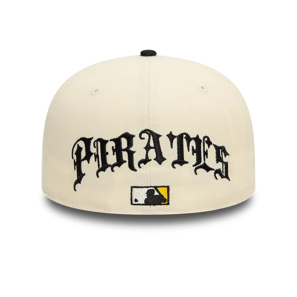Pictured is this Pittsburgh Pirates MLB Team Wings Light Beige 59FIFTY Fitted Cap 3