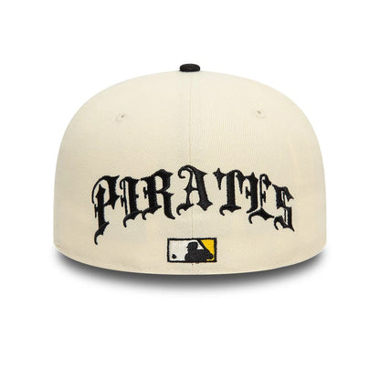 Pictured is this Pittsburgh Pirates MLB Team Wings Light Beige 59FIFTY Fitted Cap 3