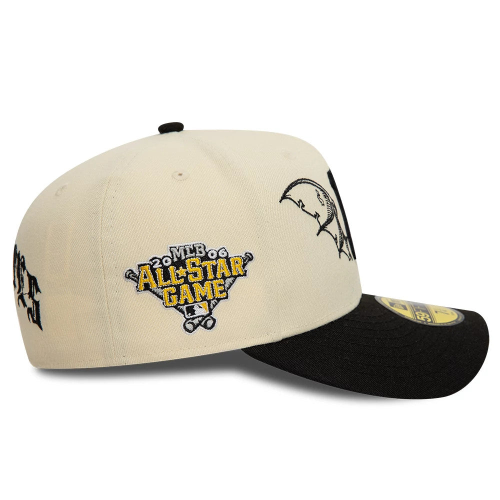 Pictured is this Pittsburgh Pirates MLB Team Wings Light Beige 59FIFTY Fitted Cap 6