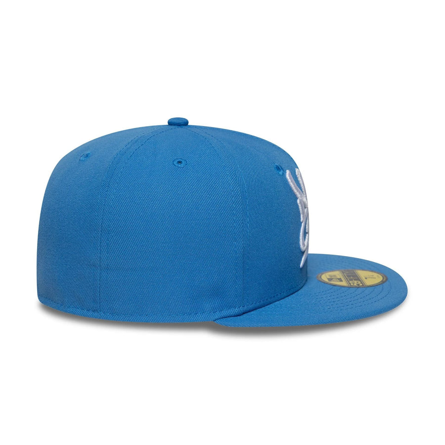This is a New Era Oversized Script Blue 59FIFTY Fitted Cap 6