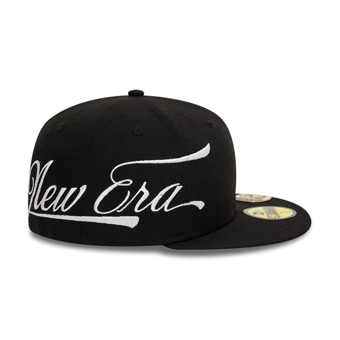 This is a New Era Side Script Black 59FIFTY Fitted Cap 6
