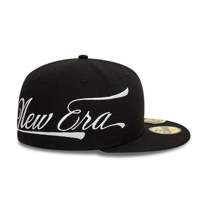 This is a New Era Side Script Black 59FIFTY Fitted Cap 6