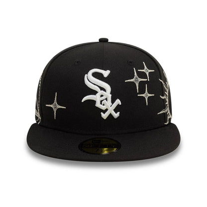 Pictured is this Chicago White Sox MLB Zodiac Black 59FIFTY Fitted Cap 2