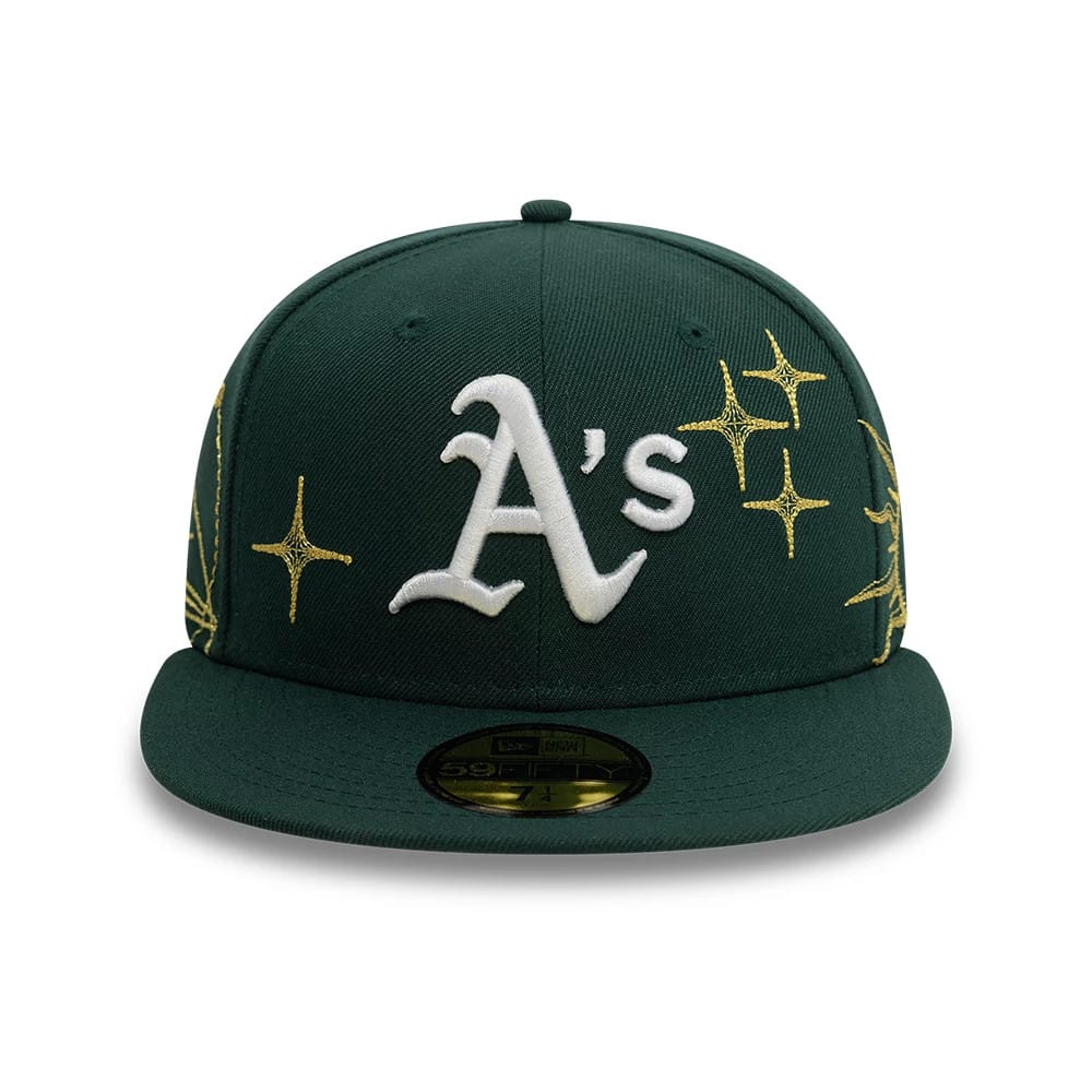 Pictured is this Oakland Athletics MLB Zodiac Dark Green 59FIFTY Fitted Cap 3