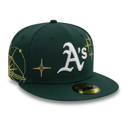 Pictured is this Oakland Athletics MLB Zodiac Dark Green 59FIFTY Fitted Cap 4