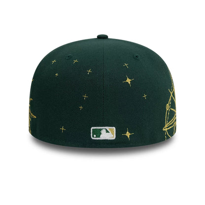 Pictured is this Oakland Athletics MLB Zodiac Dark Green 59FIFTY Fitted Cap 5
