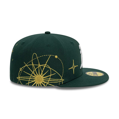 Pictured is this Athletics MLB Zodiac Dark Green 59FIFTY Fitted Cap 6