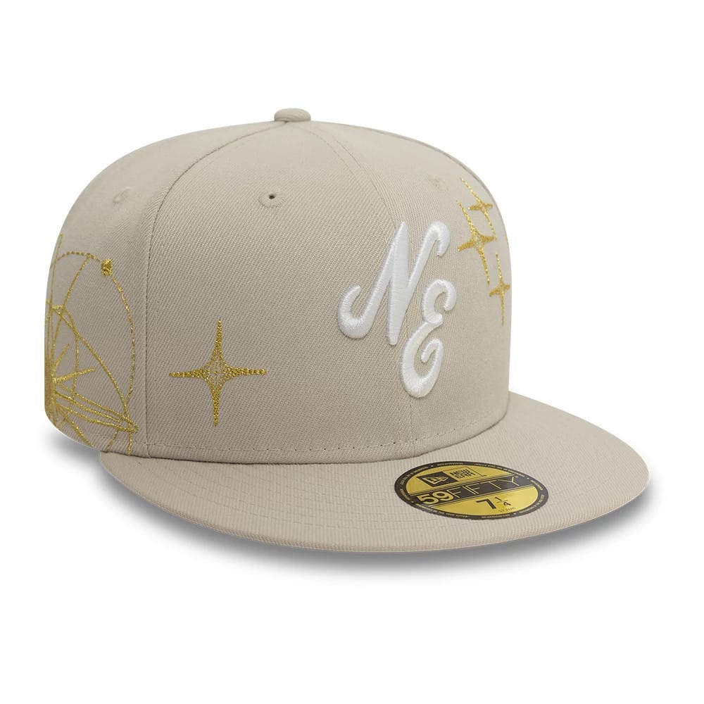 Pictured is this New Era Zodiac Light Beige 59FIFTY Fitted Cap 2
