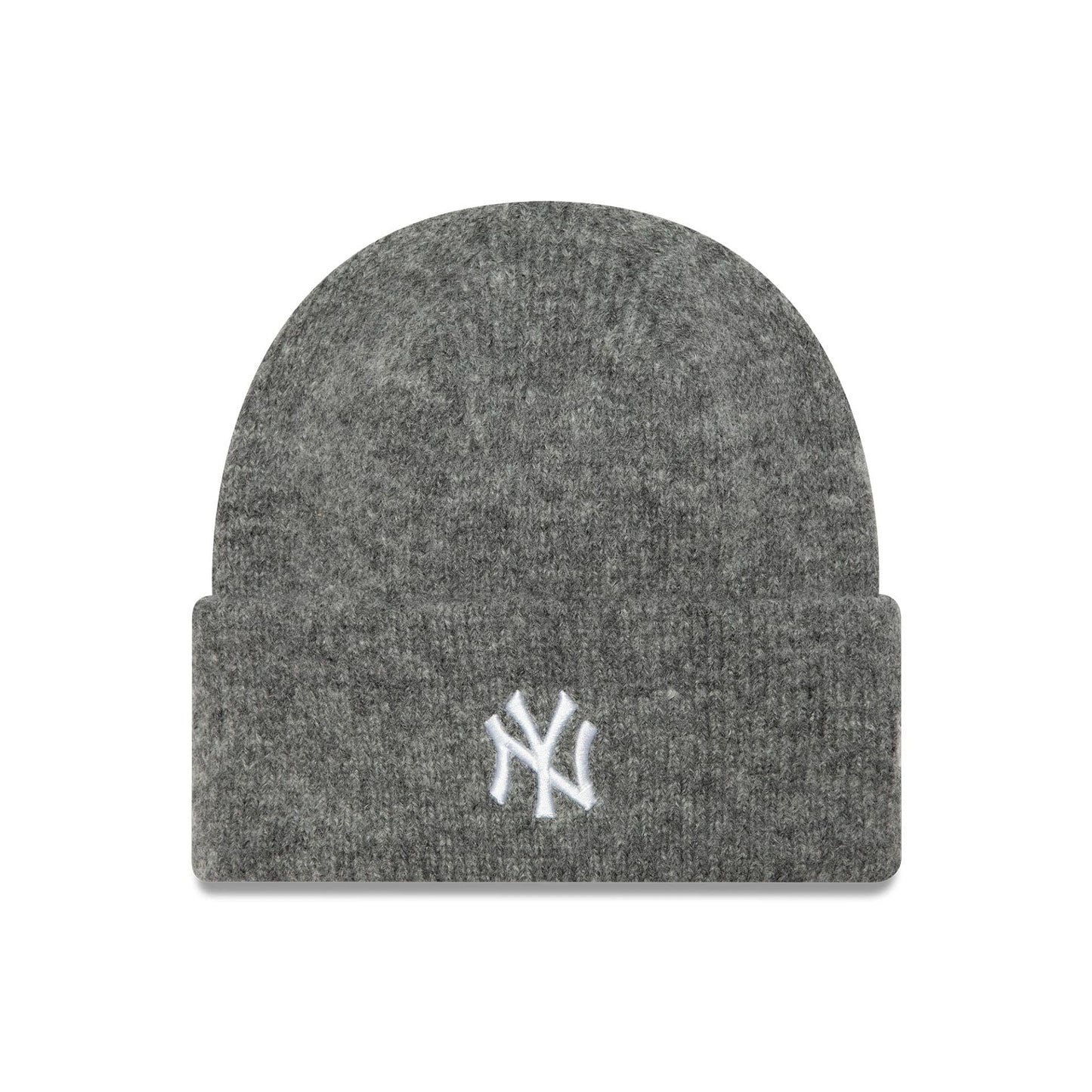 This is a New York Yankees Womens Grey Wide Cuff Knit Beanie Hat  1