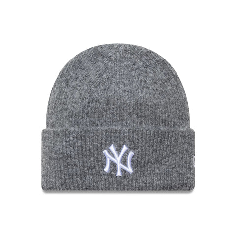 Slide 3:This is a New York Yankees Womens Grey Wide Cuff Knit Beanie Hat 1