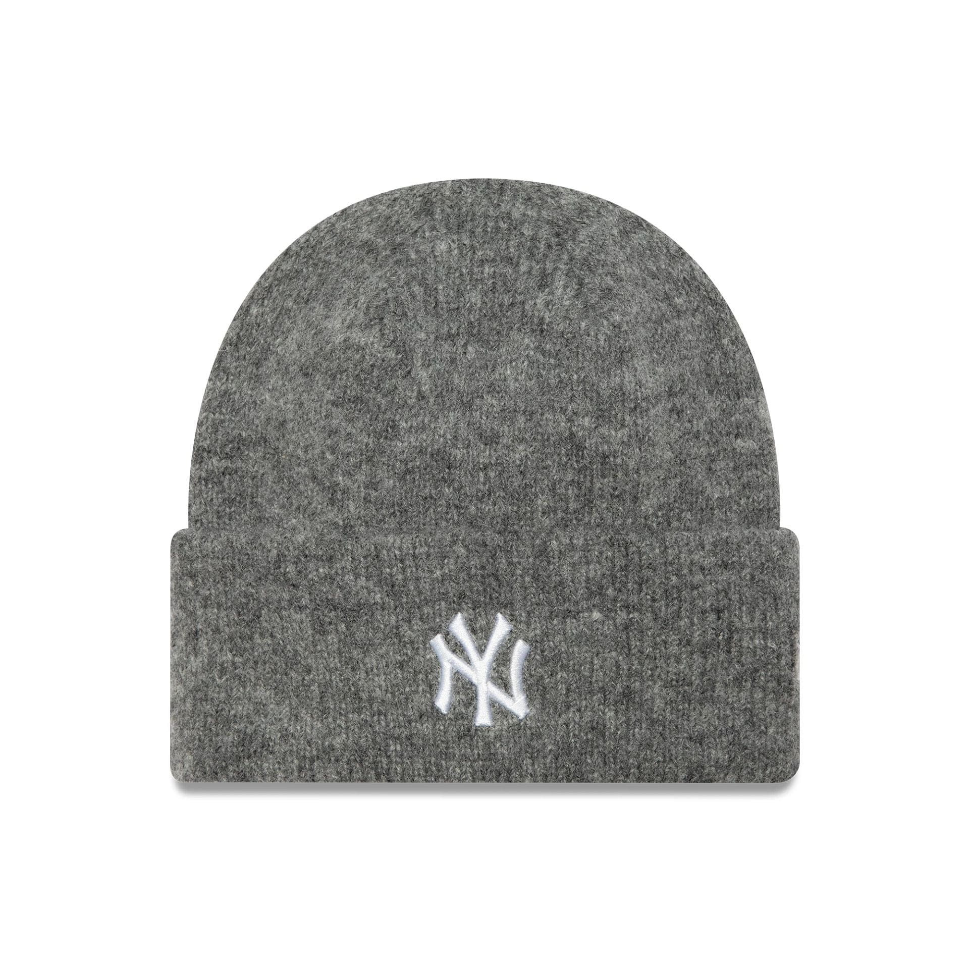 This is a New York Yankees Womens Grey Wide Cuff Knit Beanie Hat  1
