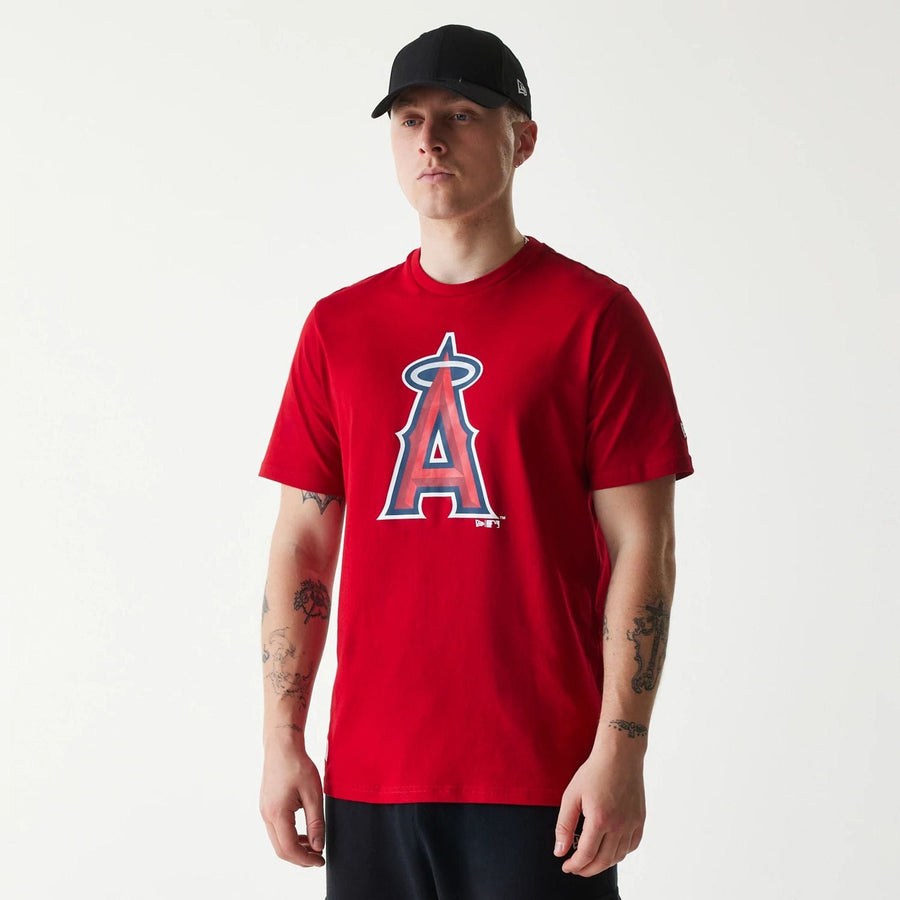 The Male model is wearing LA Angels MLB Regular Red T-Shirt 1