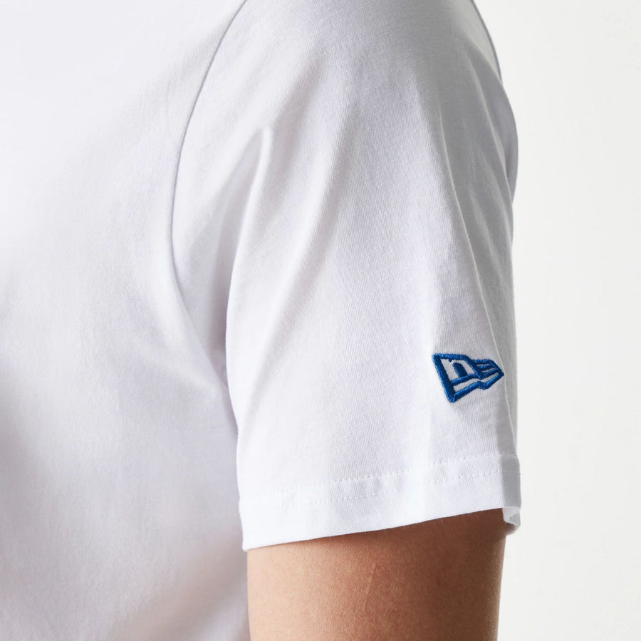 The Male model is wearing Chicago Cubs MLB Regular White T-Shirt 6