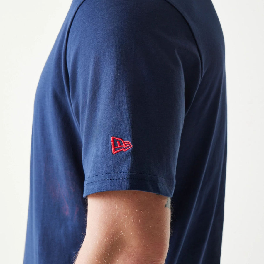 The Male model is wearing Boston Red Sox MLB Regular Dark Blue T-Shirt 6