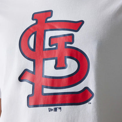 The Male model is wearing St. Louis Cardinals MLB Regular White T-Shirt 4