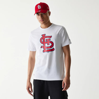 The Male model is wearing St. Louis Cardinals MLB Regular White T-Shirt 1