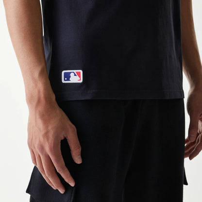 The Male model is wearing Cleveland Guardians MLB Regular Navy T-Shirt 5