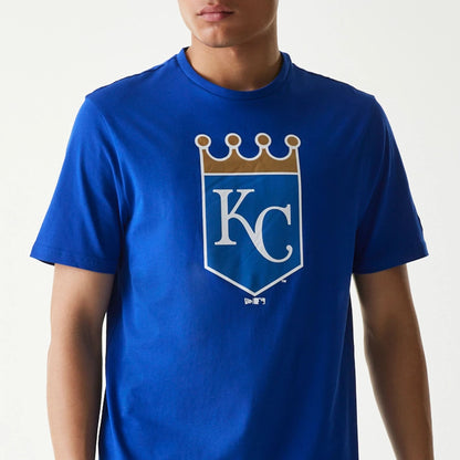 The Male model is wearing Kansas City Royals MLB Regular Blue T-Shirt 4