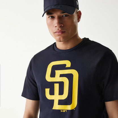 The Male model is wearing San Diego Padres MLB Regular Navy T-Shirt 3