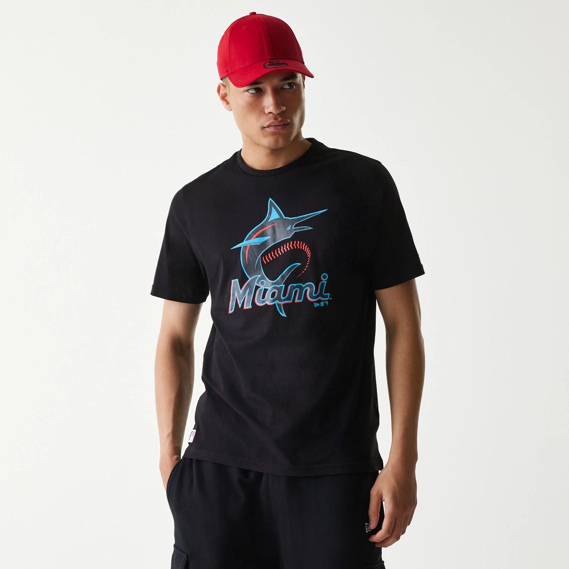 MLB Regular Miami Marlins Black T-Shirt NEC UK