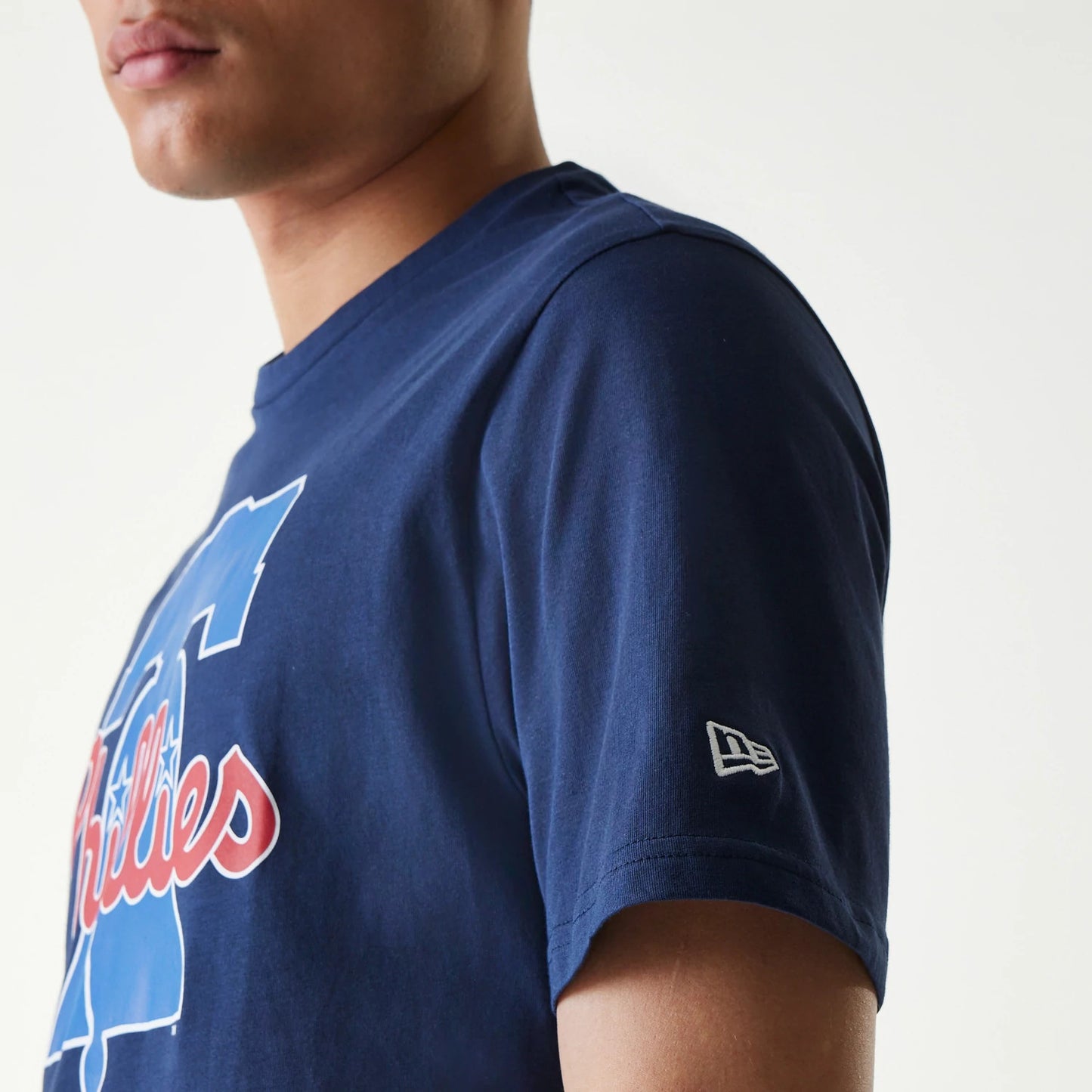 The Male model is wearing Philadelphia Phillies MLB Regular Dark Blue T-Shirt 4