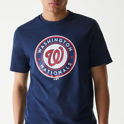 The Male model is wearing Washington Nationals MLB Regular Dark Blue T-Shirt 3