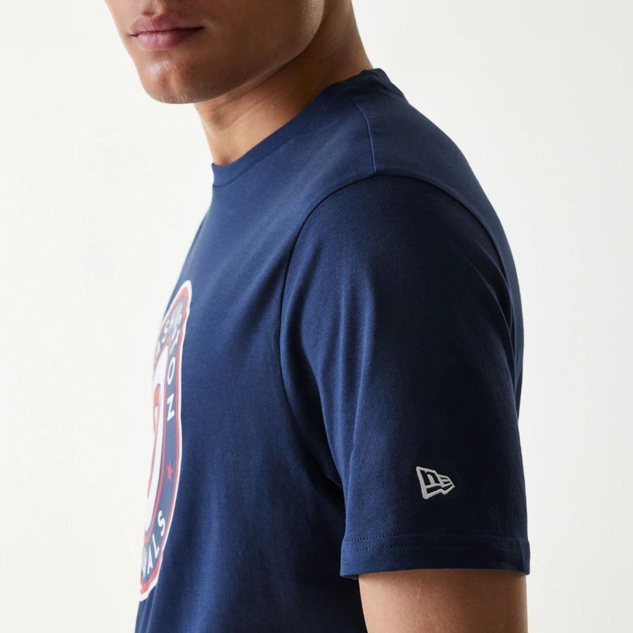 The Male model is wearing Washington Nationals MLB Regular Dark Blue T-Shirt 5