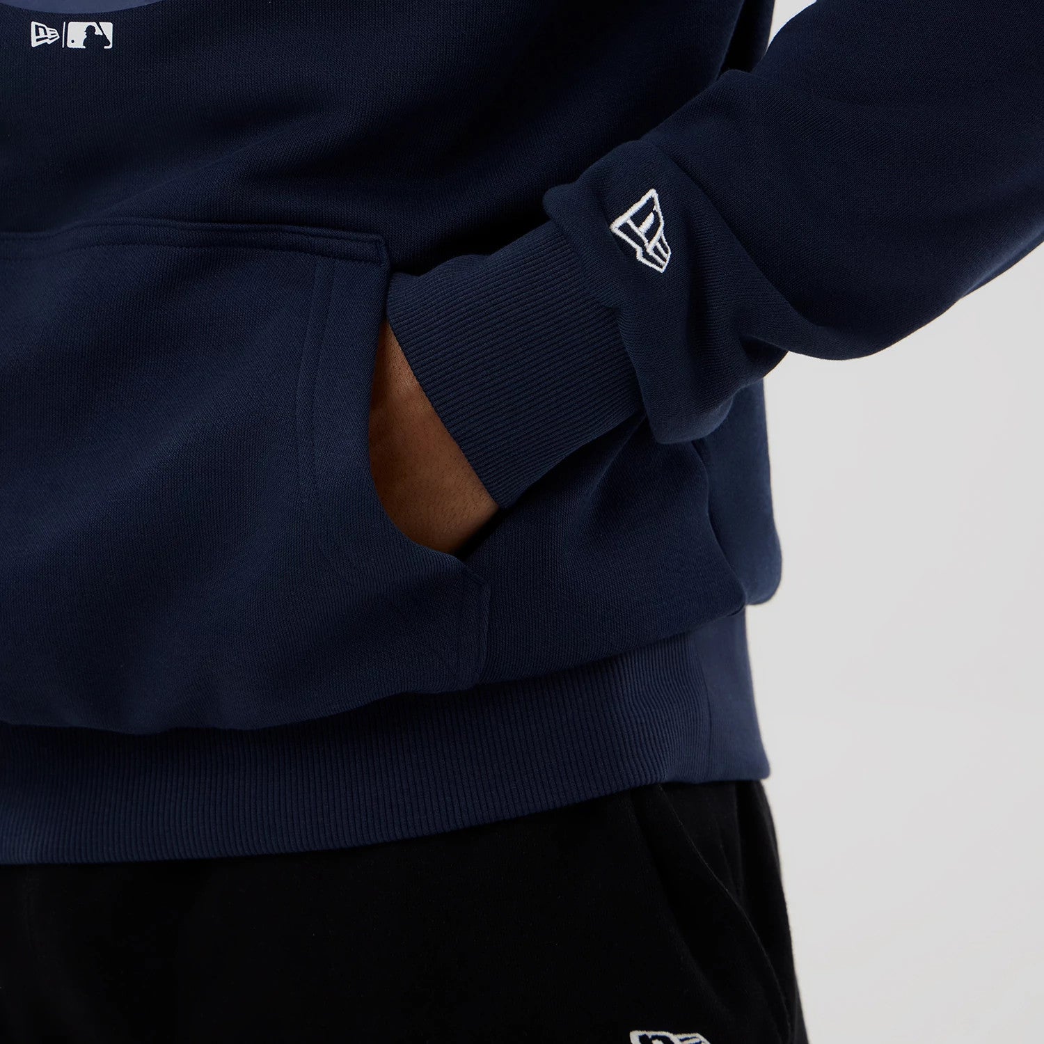 The Male model is wearing Houston Astros MLB Dark Blue Pullover Hoodie 4