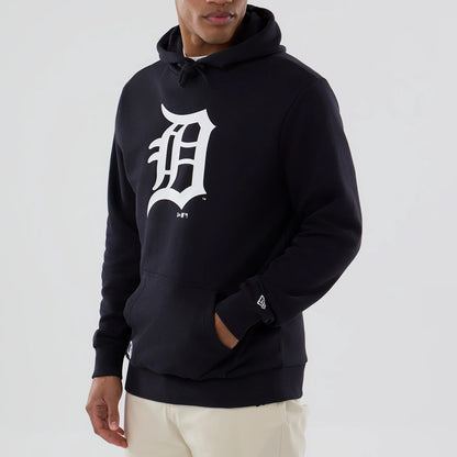The Male model is wearing Detroit Tigers MLB Navy Pullover Hoodie 4
