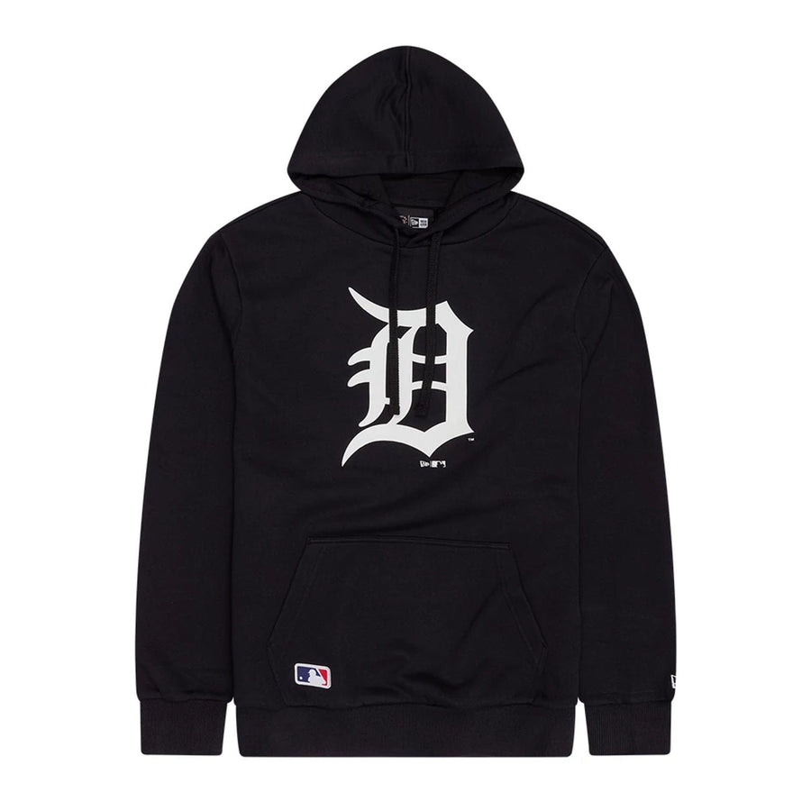 The Male model is wearing Detroit Tigers MLB Navy Pullover Hoodie 1