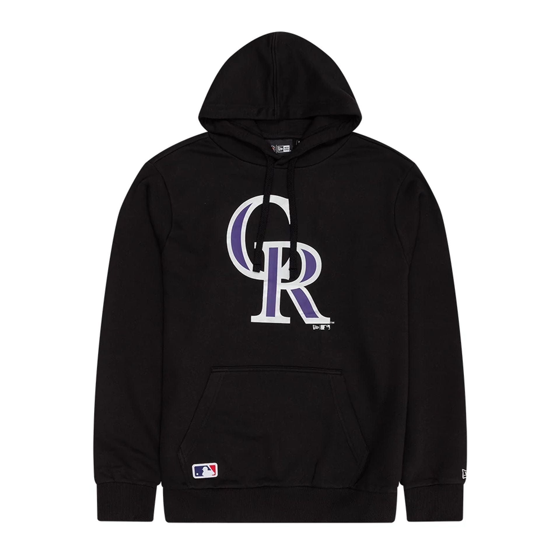The Male model is wearing Colorado Rockies MLB Black Pullover Hoodie 1