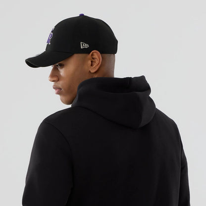 The Male model is wearing Colorado Rockies MLB Black Pullover Hoodie 7