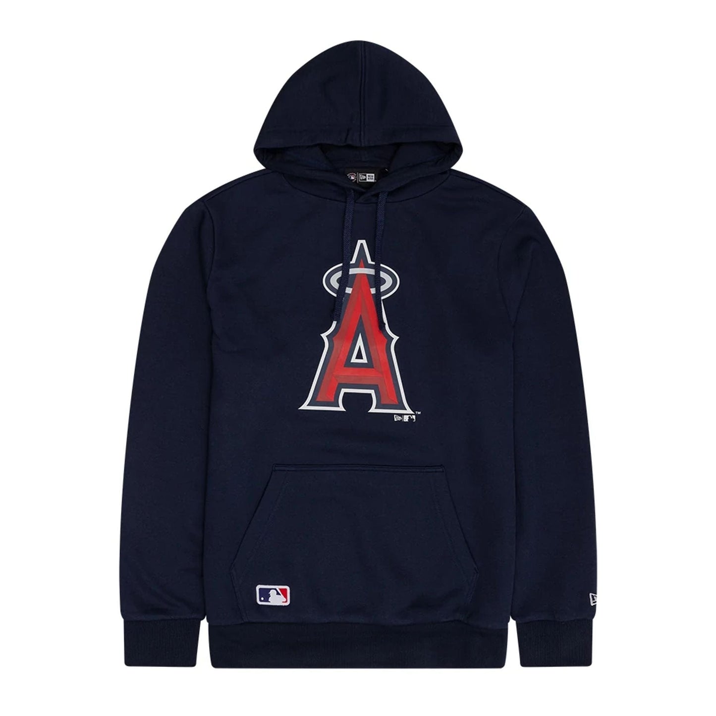 The Male model is wearing LA Angels MLB Dark Blue Pullover Hoodie 1