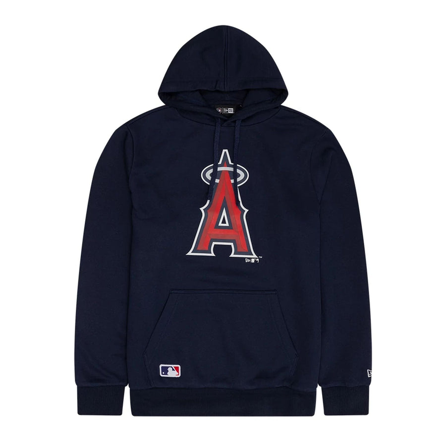 The Male model is wearing LA Angels MLB Dark Blue Pullover Hoodie 1