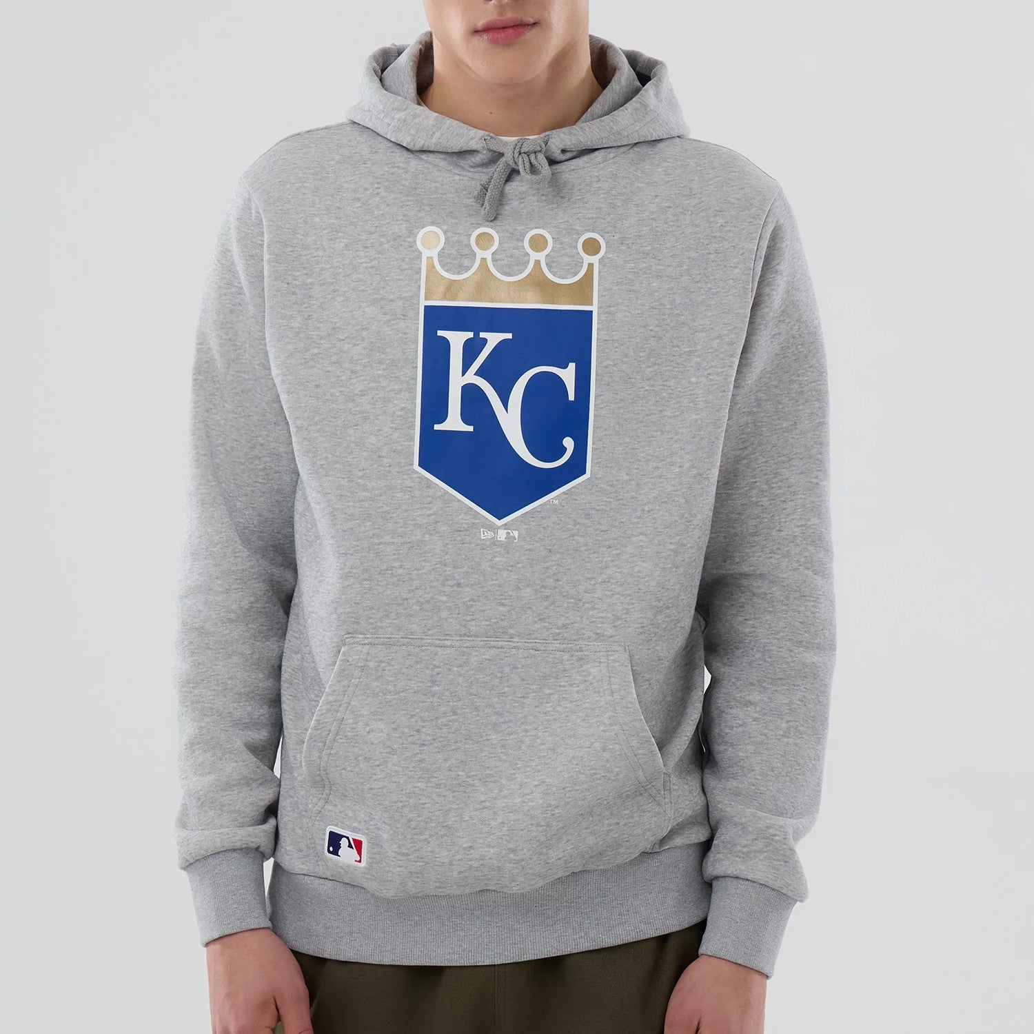 The Male model is wearing Kansas City Royals MLB Grey Pullover Hoodie 3