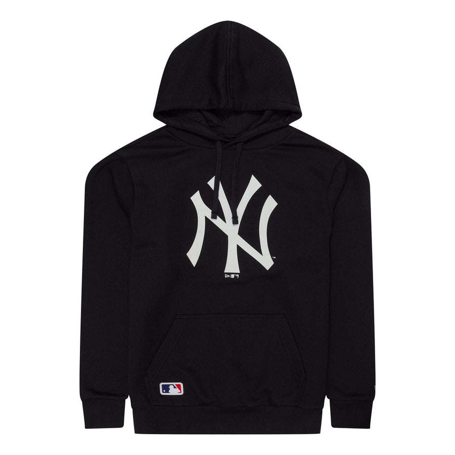 The Male model is wearing New York Yankees MLB Regular Navy Pullover Hoodie 1