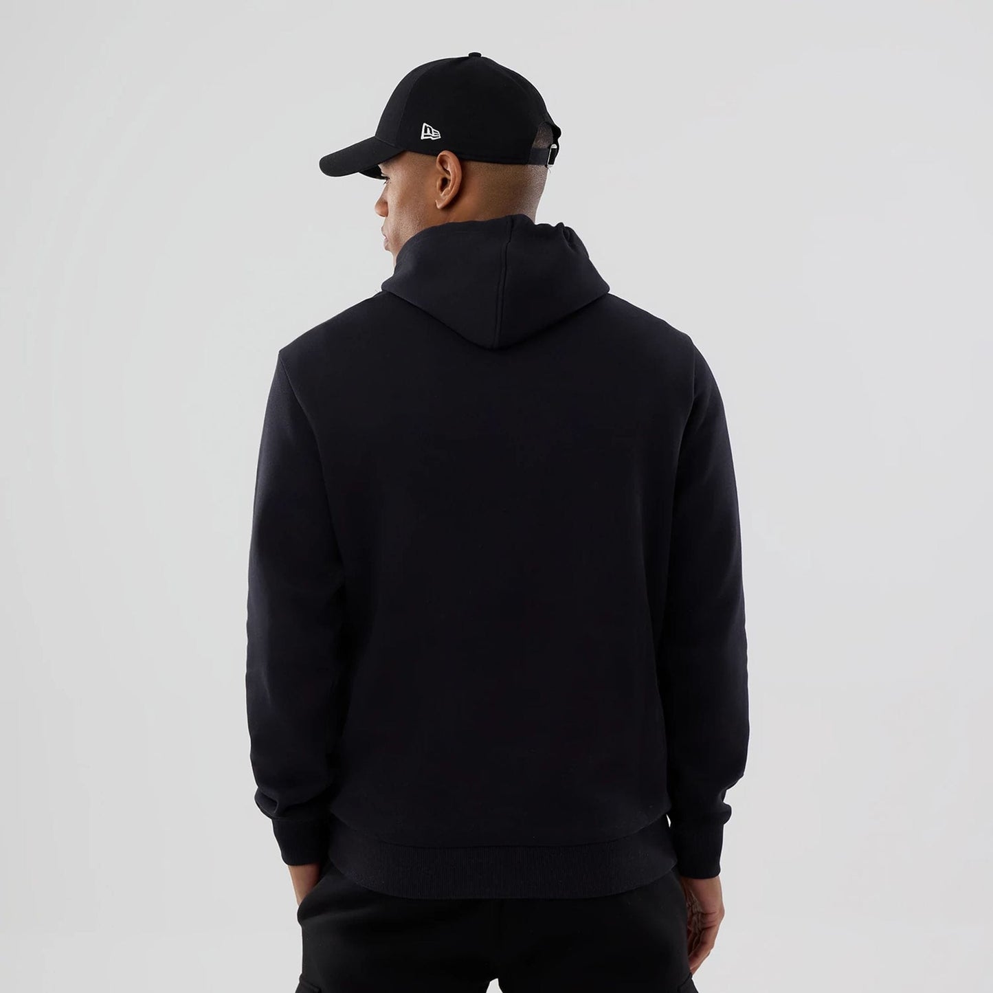 The Male model is wearing Cleveland Guardians MLB Navy Pullover Hoodie 2