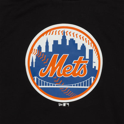 The Male model is wearing New York Mets MLB Regular Black Pullover Hoodie 3