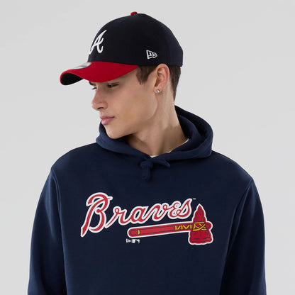 The Male model is wearing Atlanta Braves MLB Dark Blue Pullover Hoodie 6