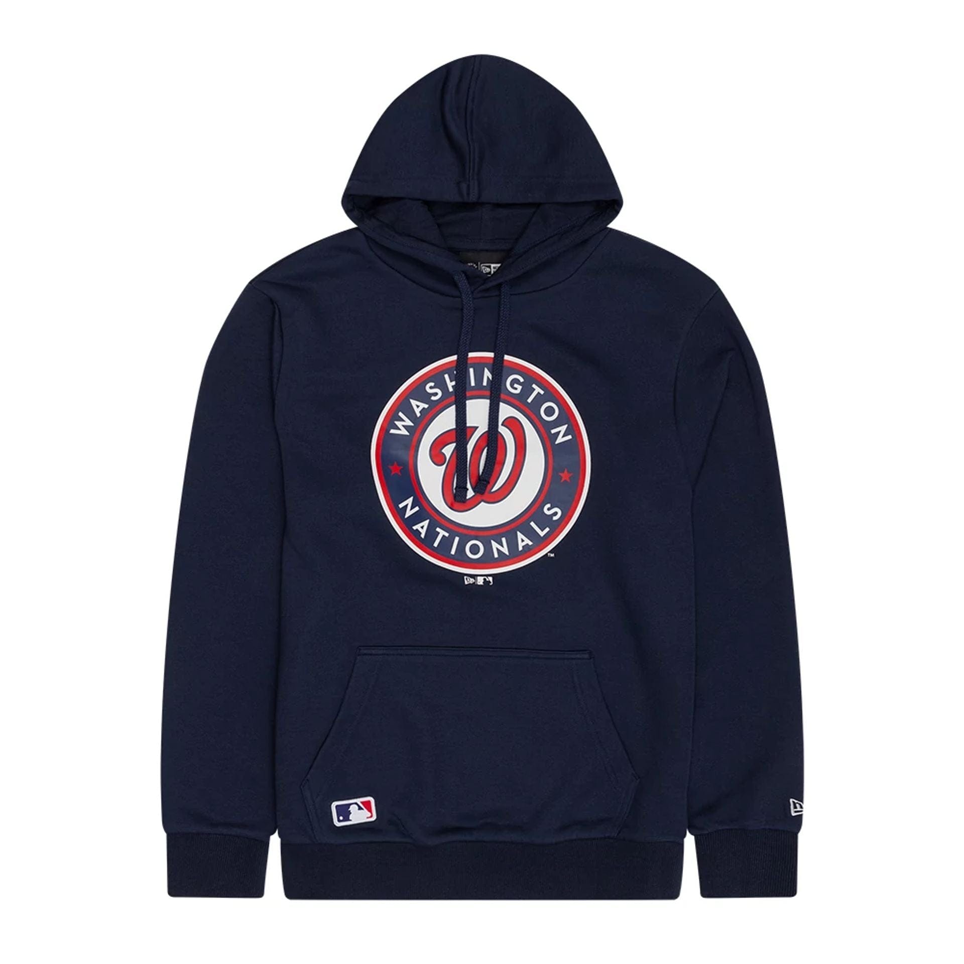 The Male model is wearing Washington Nationals MLB Dark Blue Pullover Hoodie 1