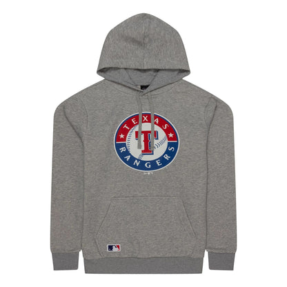 The Male model is wearing Texas Rangers MLB Regular Grey Pullover Hoodie 1